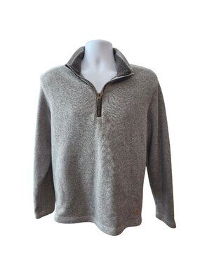 G.H. Bass & Co Mens M Gray Quarter Zip Pullover Fleece Gorpcore Outdoor Sweater